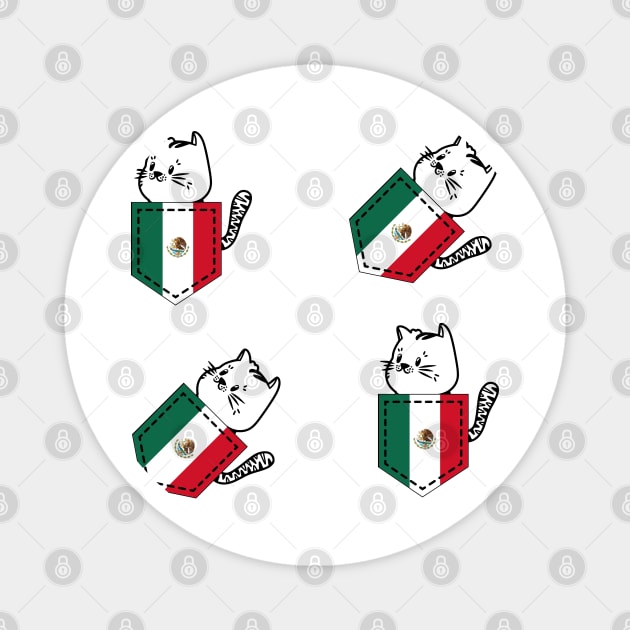 Patriotic Pocket Pussy - Cat Lover -  Mexican Patriot Magnet by PosterpartyCo